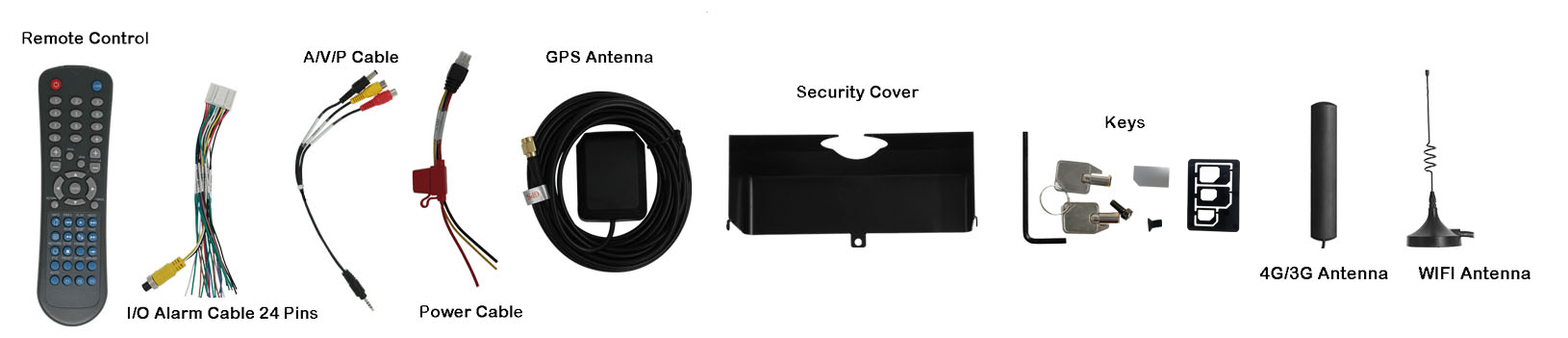 4 channel HDD AI MDVR JH4AN-HD Packaging Box Accessories