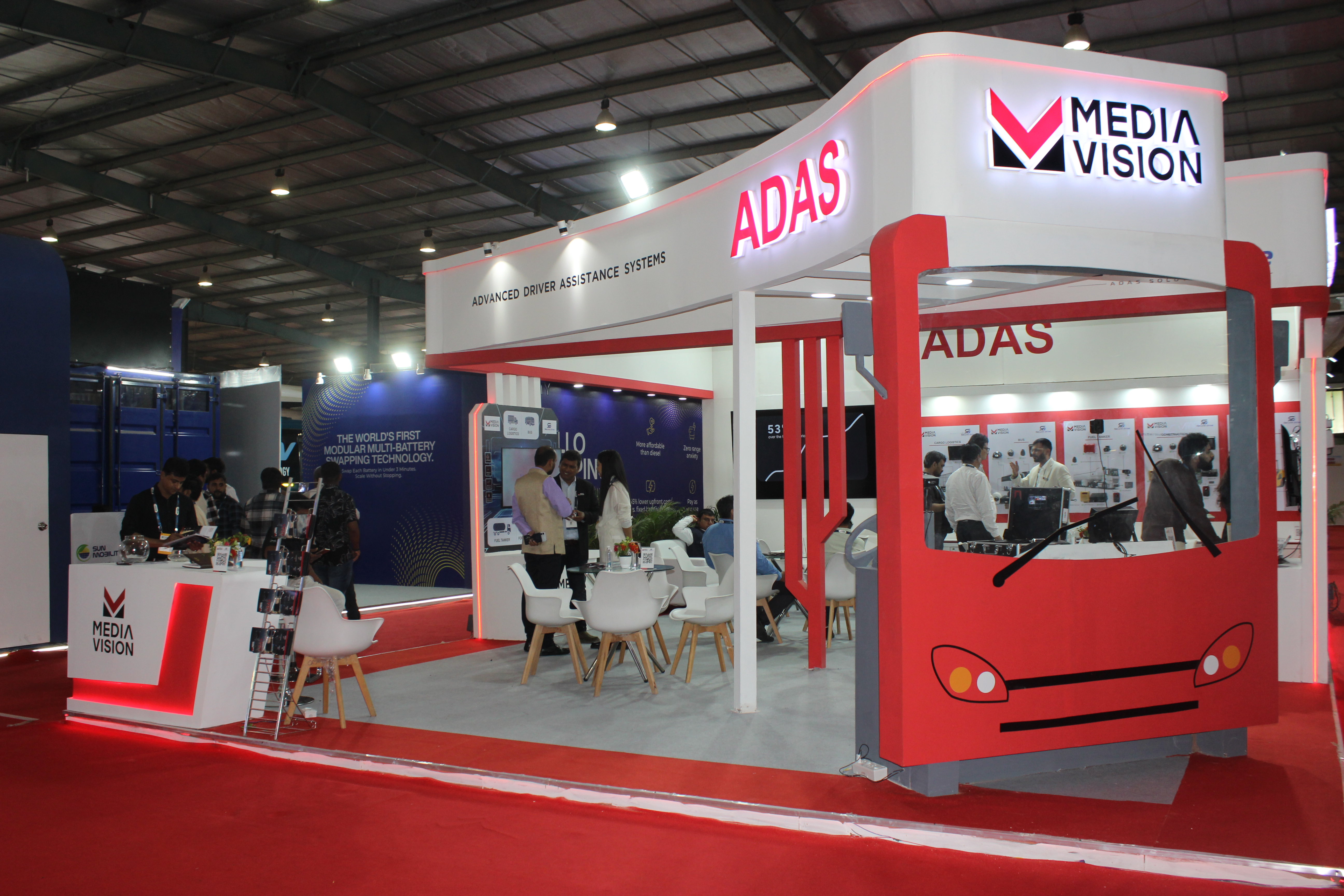 Media Vision Custom Red Bus Pavilion